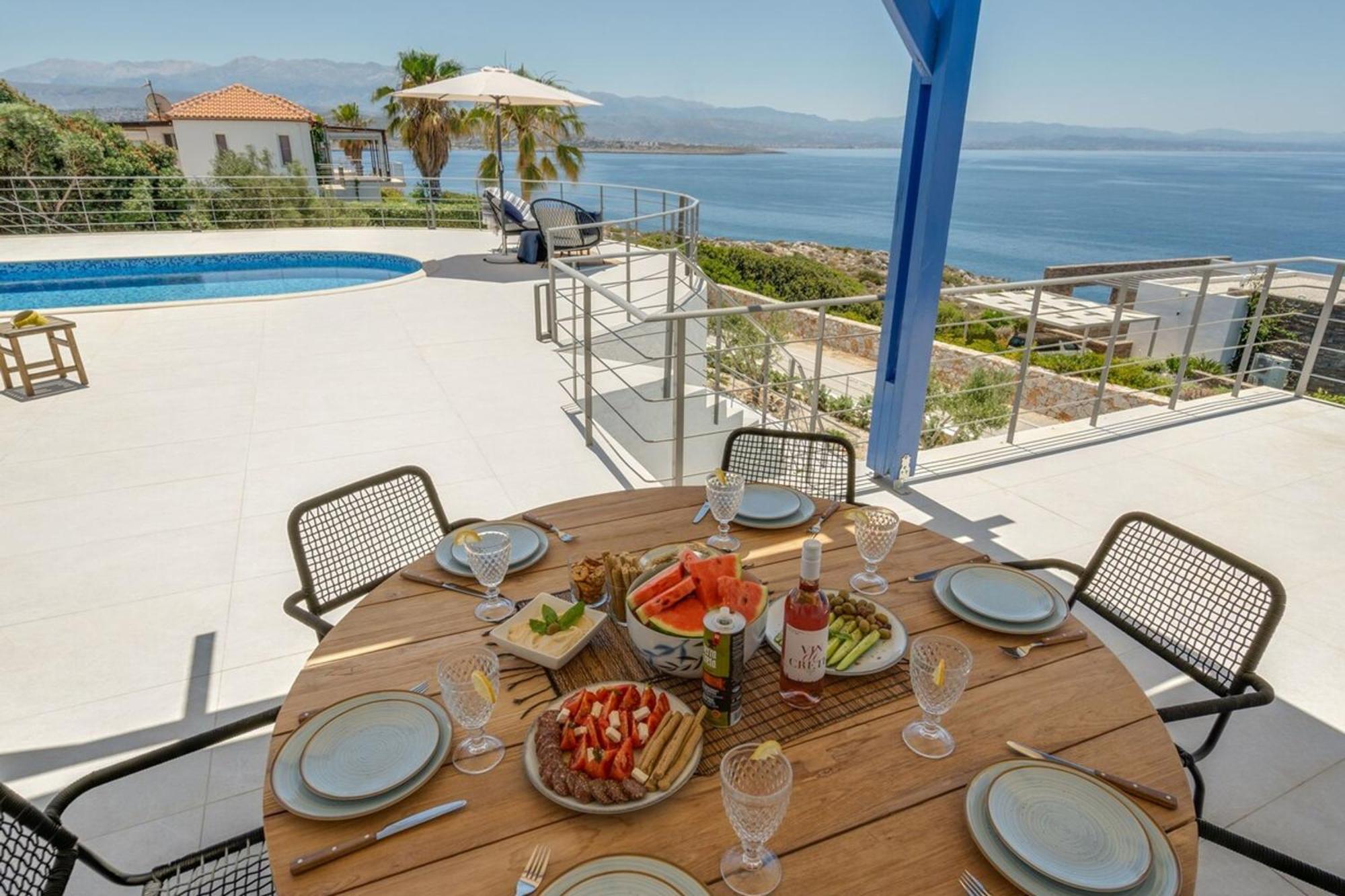 Villa Hemera Ocean View Private Heated Pool Chorafakia Bagian luar foto