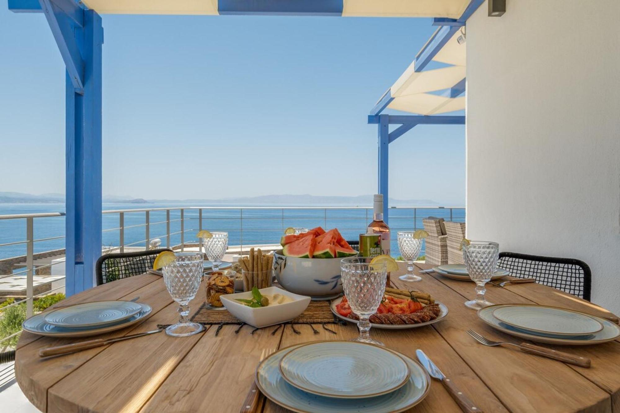 Villa Hemera Ocean View Private Heated Pool Chorafakia Bagian luar foto