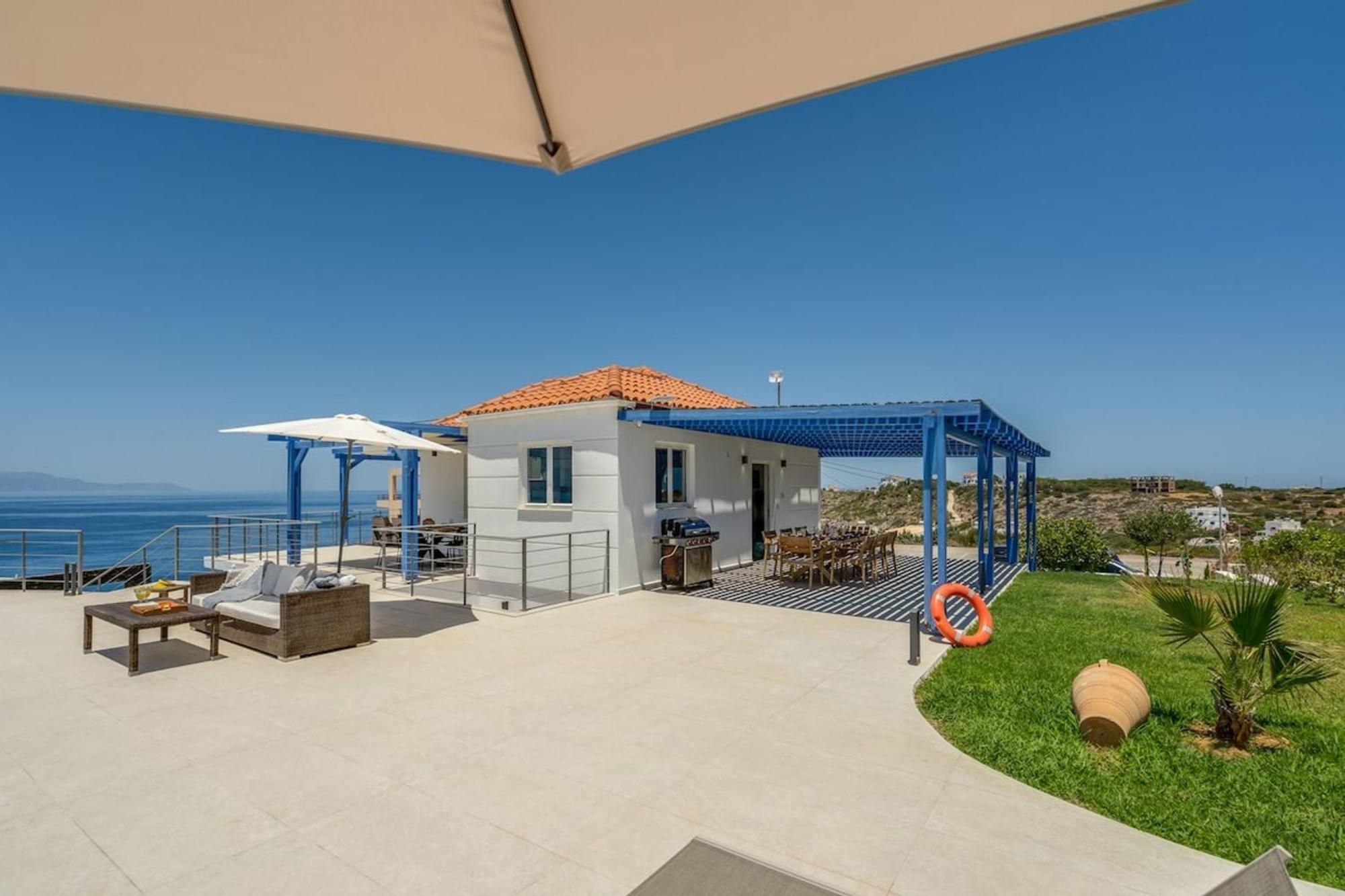 Villa Hemera Ocean View Private Heated Pool Chorafakia Bagian luar foto