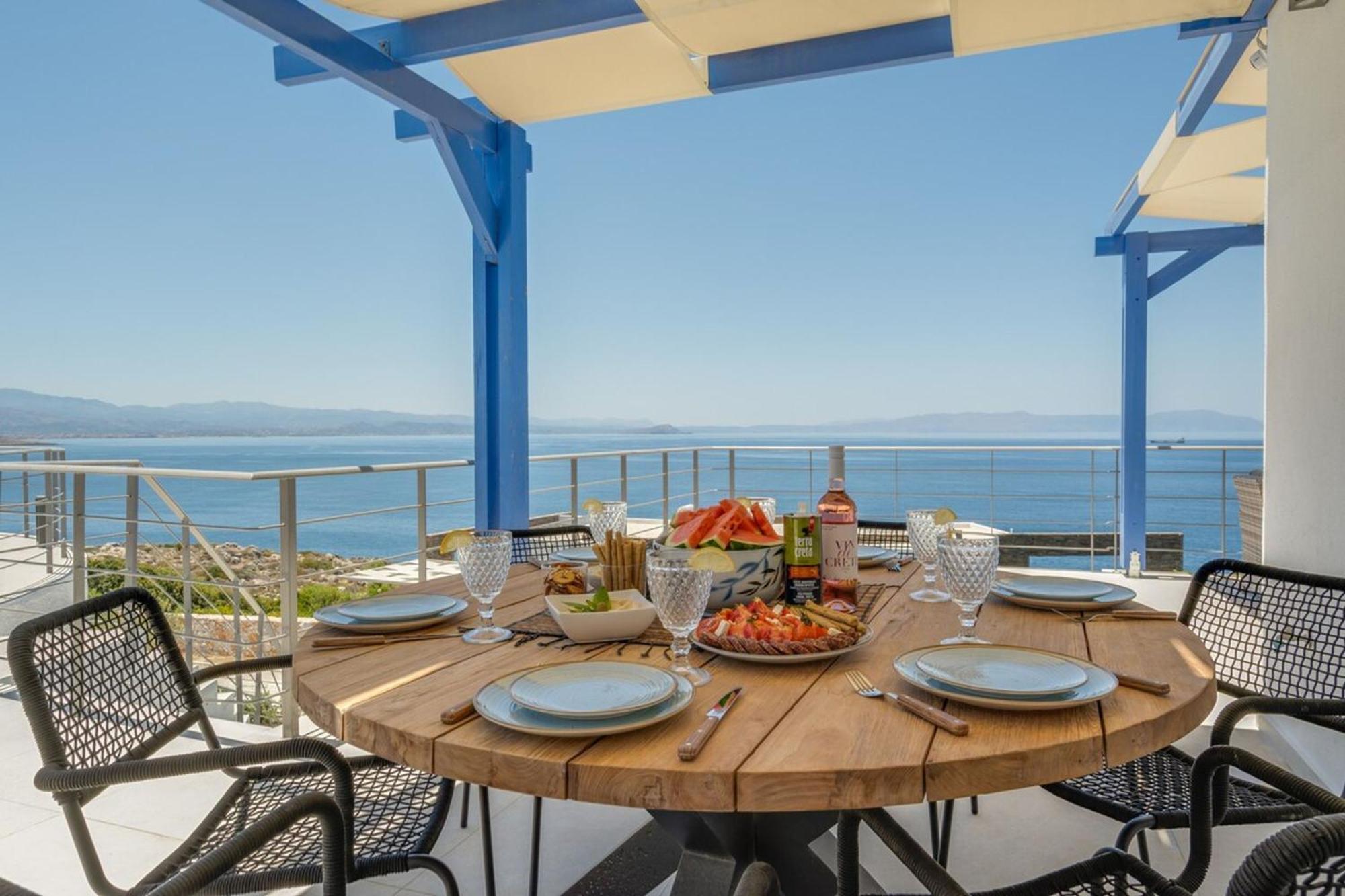 Villa Hemera Ocean View Private Heated Pool Chorafakia Bagian luar foto