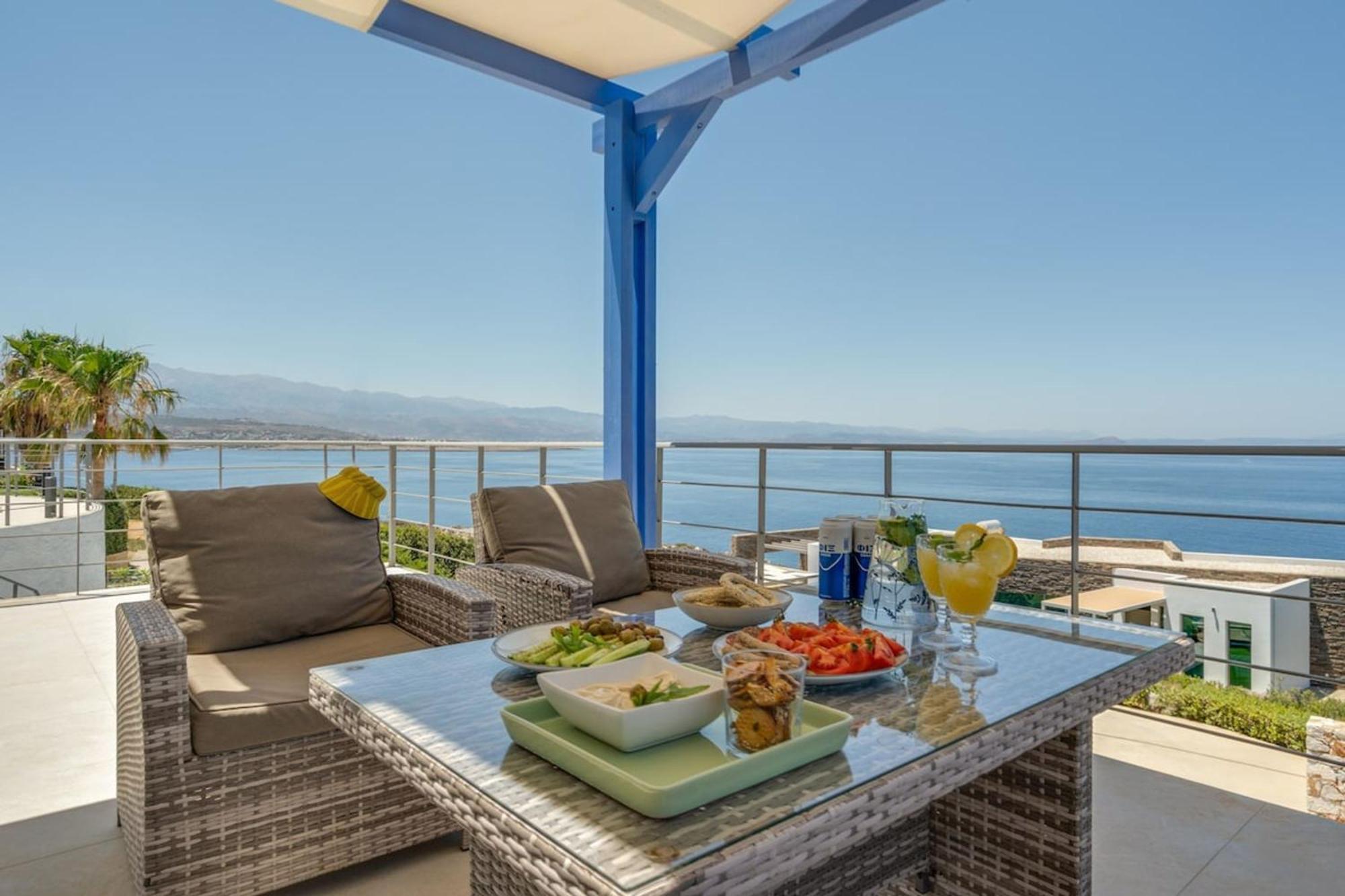 Villa Hemera Ocean View Private Heated Pool Chorafakia Bagian luar foto