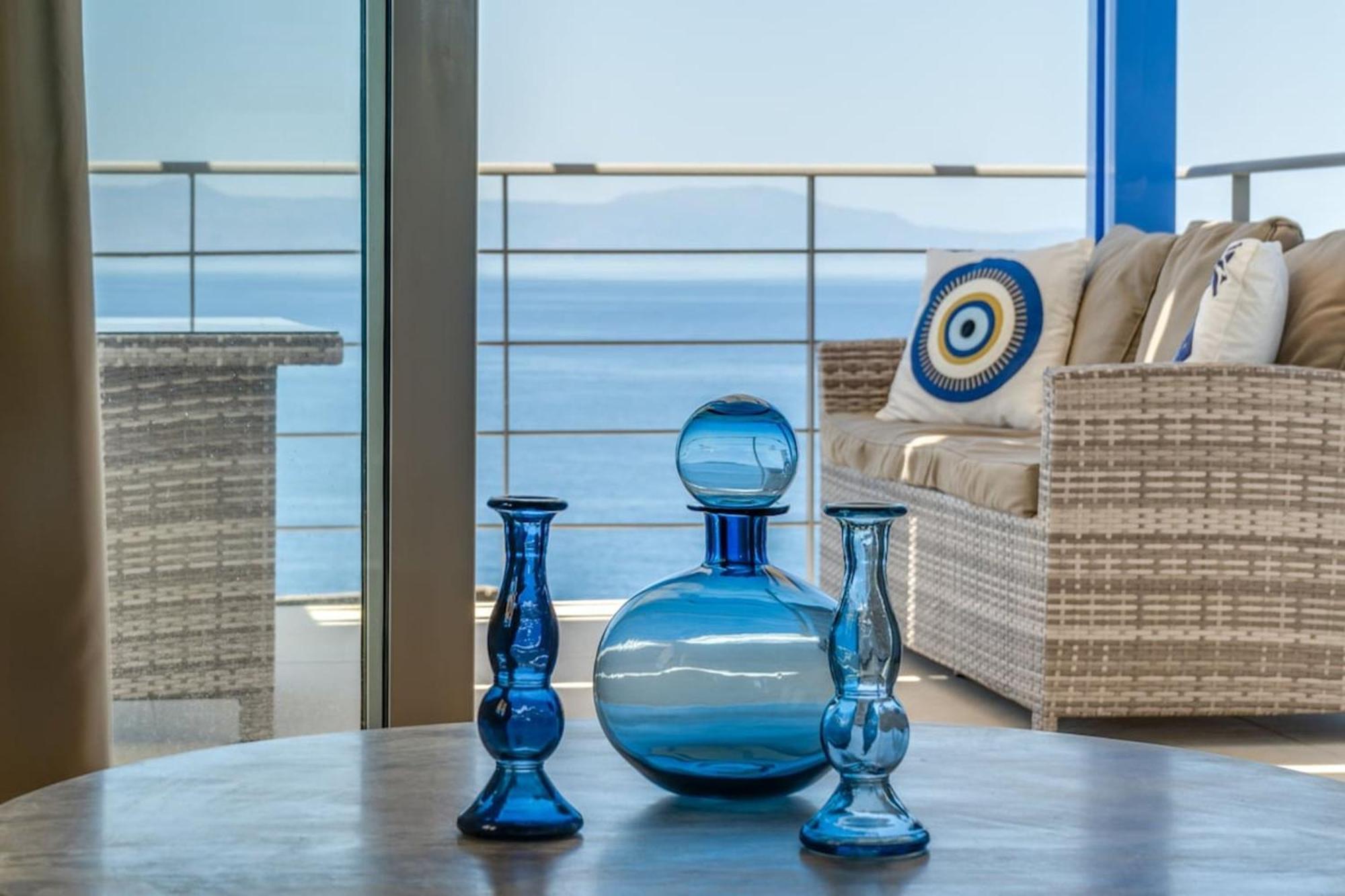 Villa Hemera Ocean View Private Heated Pool Chorafakia Bagian luar foto
