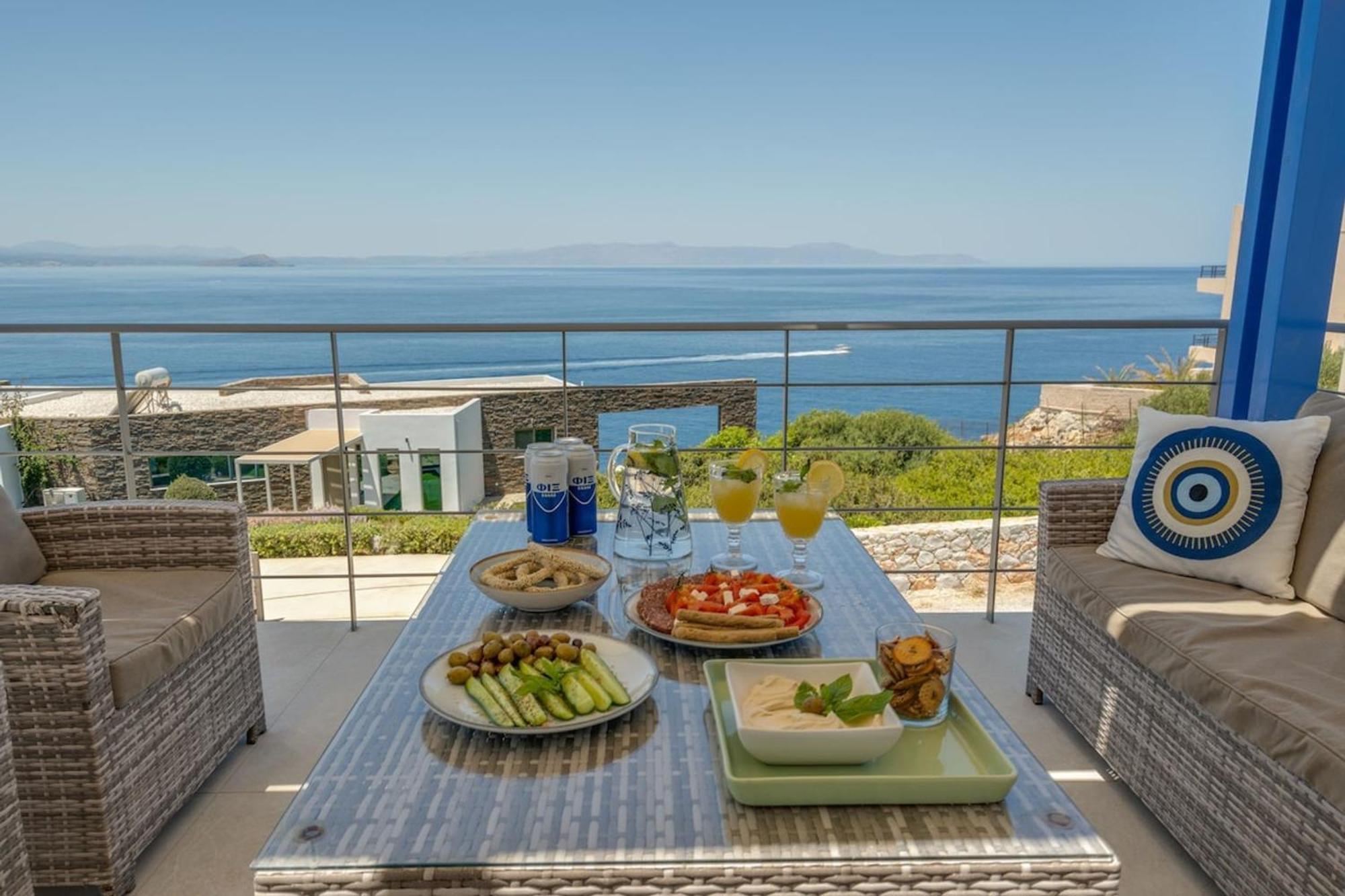 Villa Hemera Ocean View Private Heated Pool Chorafakia Bagian luar foto
