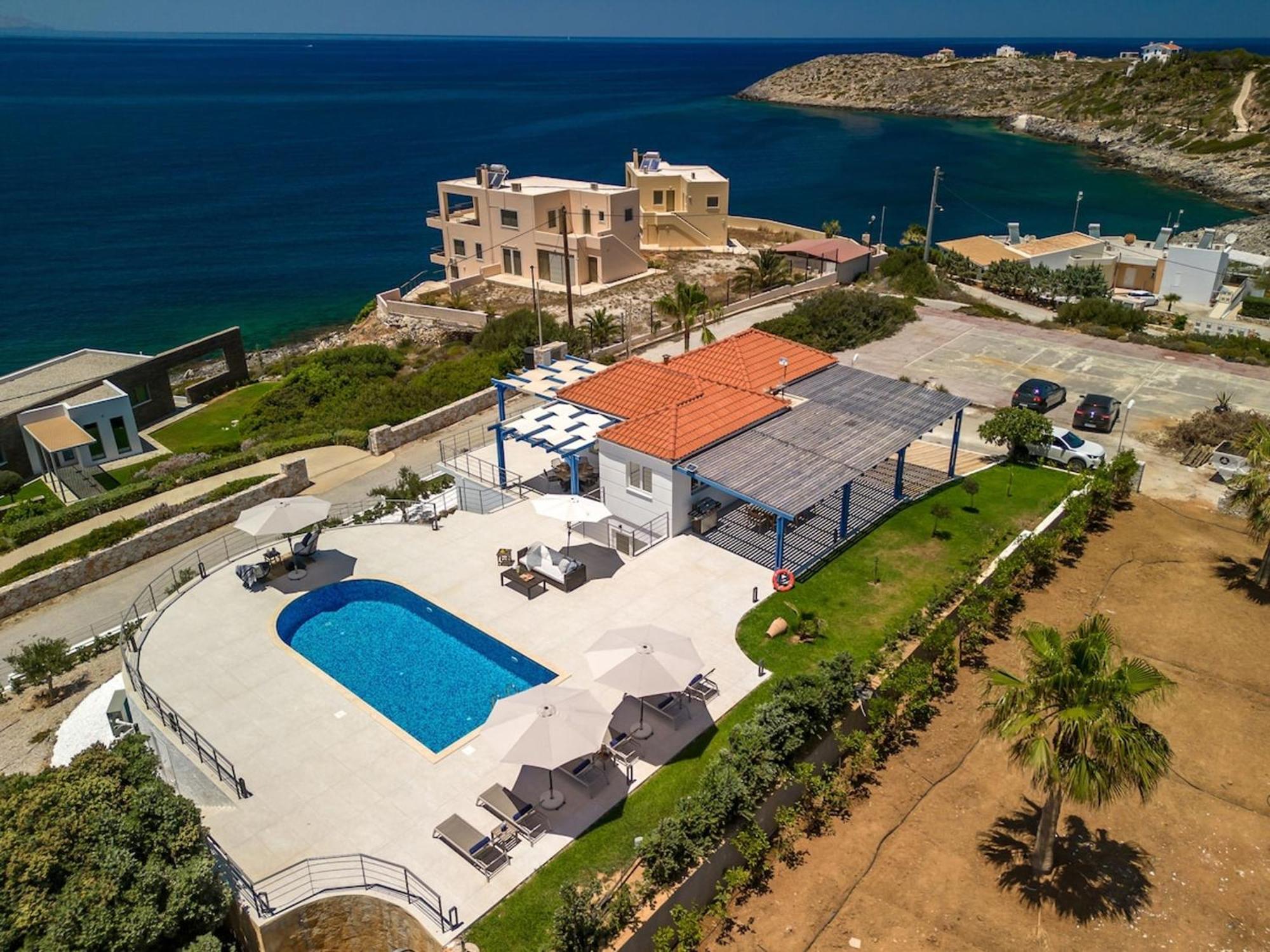 Villa Hemera Ocean View Private Heated Pool Chorafakia Bagian luar foto