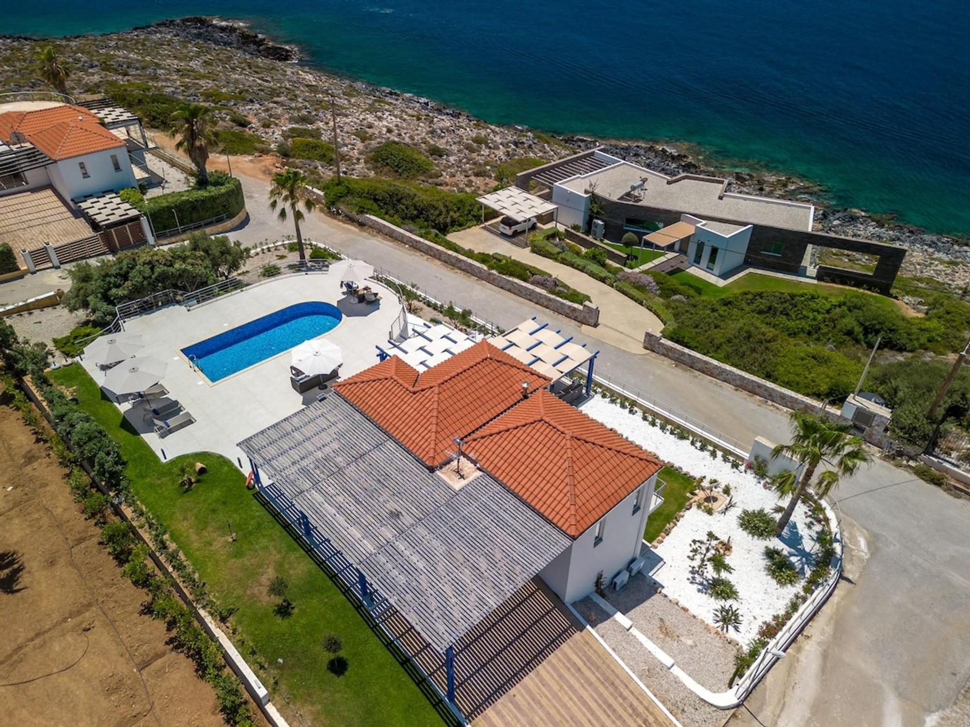 Villa Hemera Ocean View Private Heated Pool Chorafakia Bagian luar foto