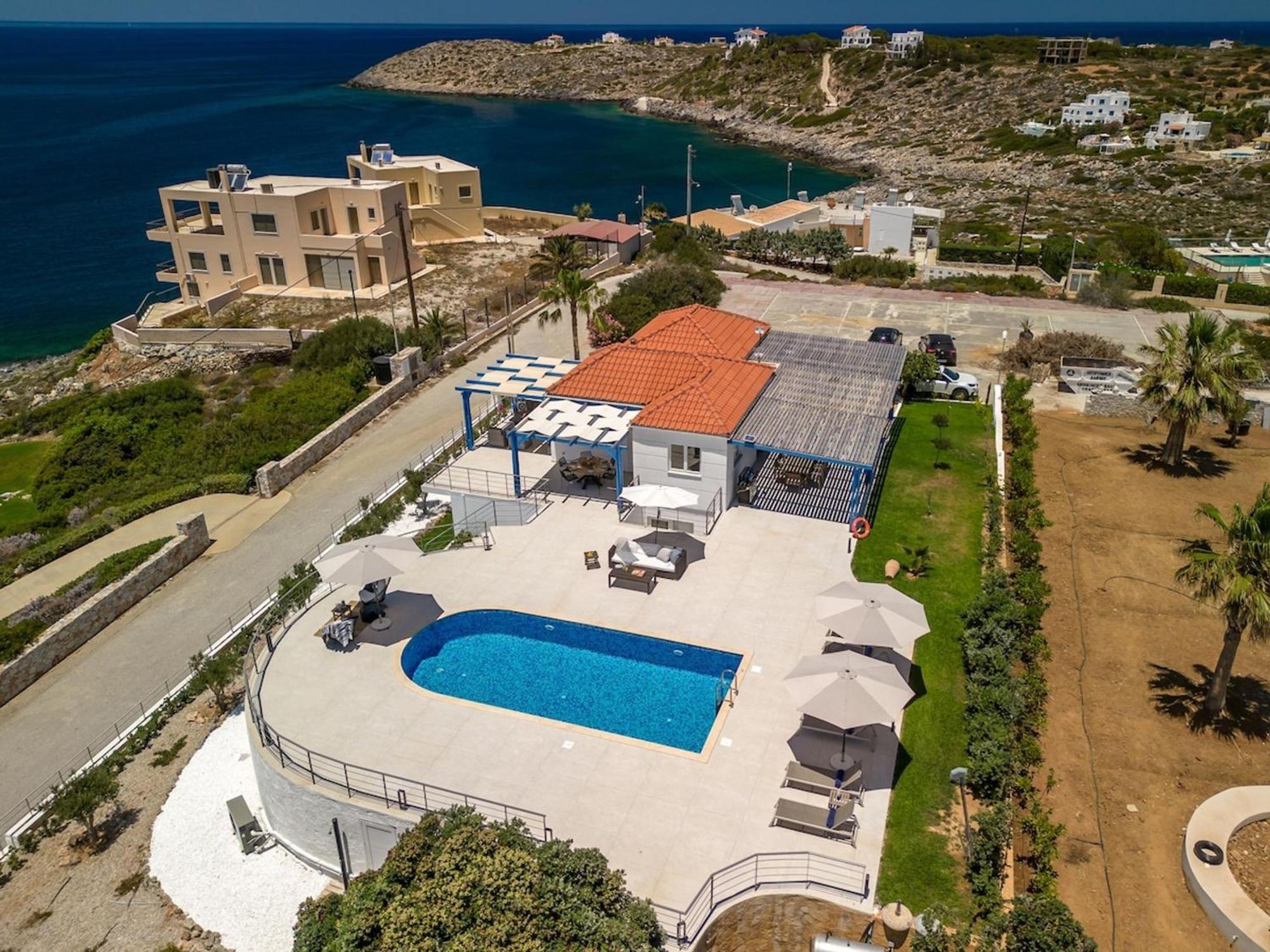 Villa Hemera Ocean View Private Heated Pool Chorafakia Bagian luar foto